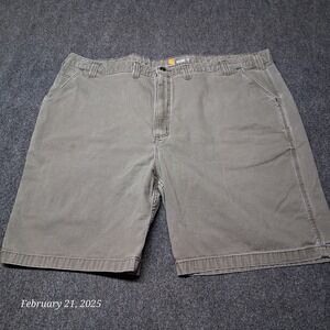 Carhartt Canvas Carpenter Shorts Men Size 46 Moss Green Utility Workwear